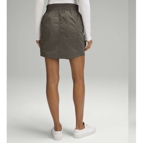 Lululemon High-Rise Ruched Mini Skirt Size XL Army Green - Picture 4 of 10